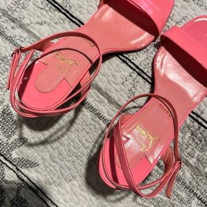 Christian Louboutin pink patent sandals
